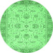 Round Oriental Emerald Green Traditional Rug, abs2778emgrn