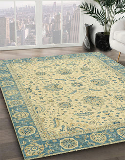 Machine Washable Abstract Brown Gold Rug in a Family Room, wshabs2778