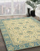 Machine Washable Abstract Brown Gold Rug in a Family Room, wshabs2778