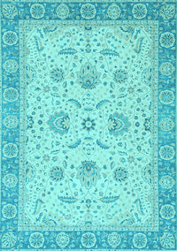 Oriental Light Blue Traditional Rug, abs2778lblu