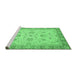 Sideview of Machine Washable Oriental Emerald Green Traditional Area Rugs, wshabs2778emgrn