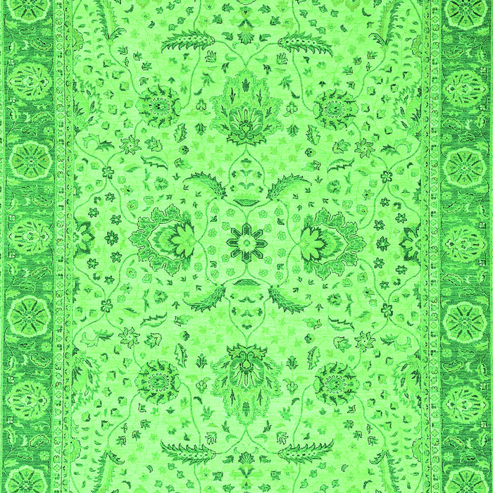 Machine Washable Oriental Green Traditional Area Rugs, wshabs2778grn