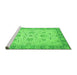 Sideview of Machine Washable Oriental Green Traditional Area Rugs, wshabs2778grn