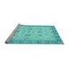 Sideview of Machine Washable Oriental Light Blue Traditional Rug, wshabs2778lblu