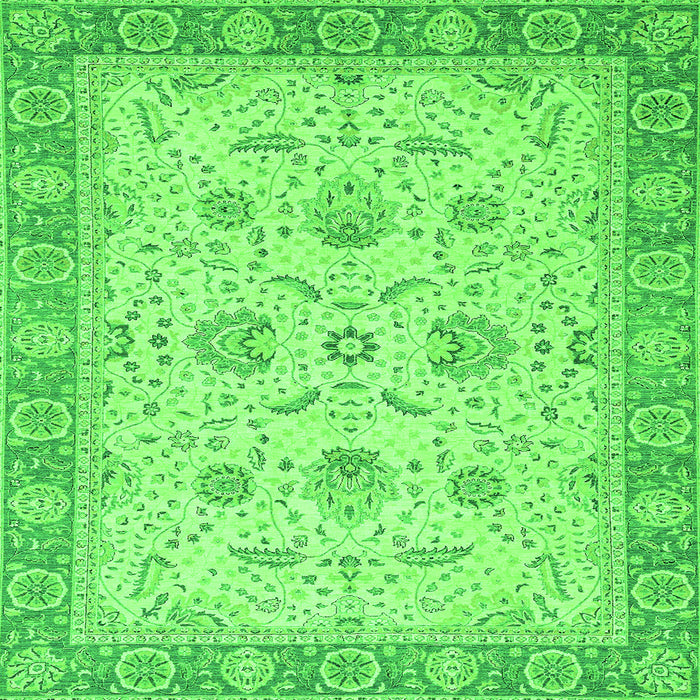 Square Oriental Green Traditional Rug, abs2778grn