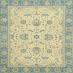 Square Abstract Brown Gold Oriental Rug, abs2778