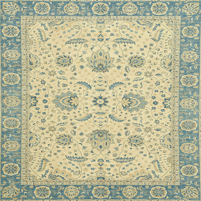 Square Abstract Brown Gold Oriental Rug, abs2778