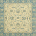 Square Abstract Brown Gold Oriental Rug, abs2778