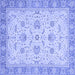 Square Oriental Blue Traditional Rug, abs2778blu