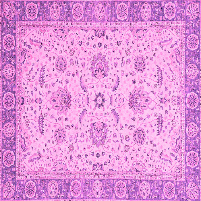 Square Machine Washable Oriental Pink Traditional Rug, wshabs2778pnk