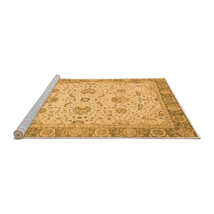 Sideview of Machine Washable Oriental Orange Traditional Area Rugs, wshabs2778org