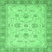 Square Oriental Emerald Green Traditional Rug, abs2778emgrn