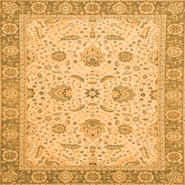 Square Oriental Orange Traditional Rug, abs2778org