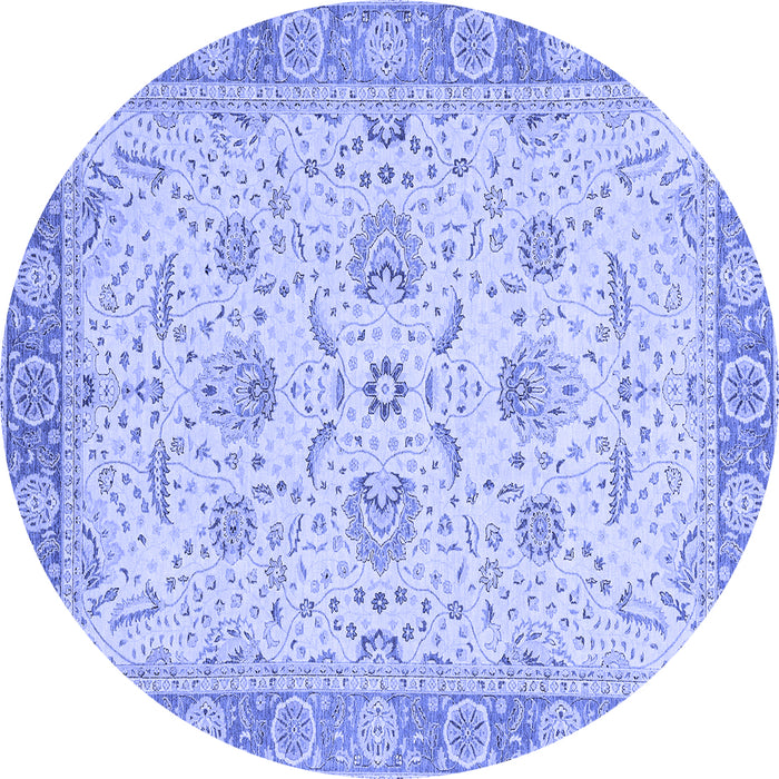 Round Oriental Blue Traditional Rug, abs2778blu