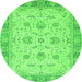 Round Oriental Green Traditional Rug, abs2778grn