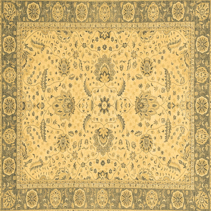 Square Machine Washable Oriental Brown Traditional Rug, wshabs2778brn