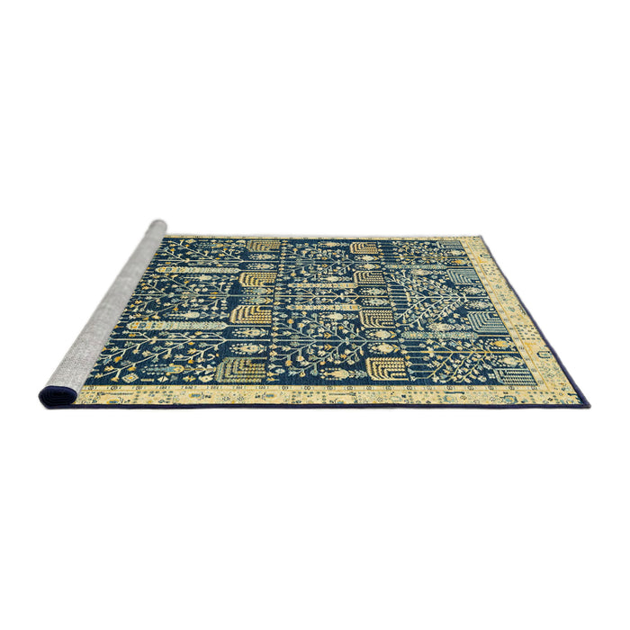 Sideview of Machine Washable Abstract Brown Gold Rug, wshabs2779