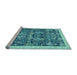 Sideview of Machine Washable Oriental Light Blue Traditional Rug, wshabs2779lblu