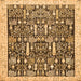 Square Machine Washable Oriental Orange Traditional Area Rugs, wshabs2779org