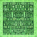 Square Machine Washable Oriental Green Traditional Area Rugs, wshabs2779grn