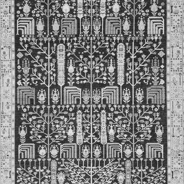 Machine Washable Oriental Gray Traditional Rug, wshabs2779gry