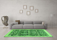 Machine Washable Oriental Green Traditional Rug, wshabs2779grn