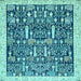 Square Machine Washable Oriental Light Blue Traditional Rug, wshabs2779lblu