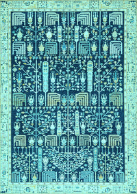 Oriental Light Blue Traditional Rug, abs2779lblu