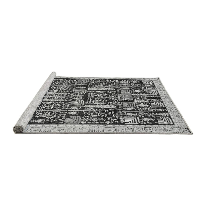 Sideview of Machine Washable Oriental Gray Traditional Rug, wshabs2779gry