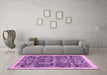 Machine Washable Oriental Pink Traditional Rug in a Living Room, wshabs2779pnk