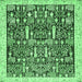 Square Oriental Emerald Green Traditional Rug, abs2779emgrn