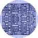 Round Oriental Blue Traditional Rug, abs2779blu