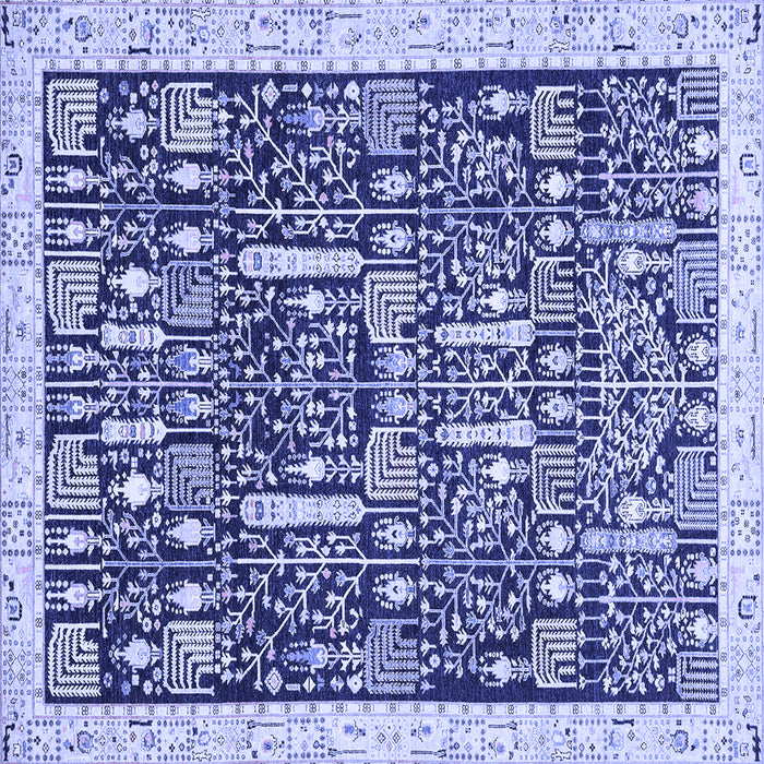 Square Oriental Blue Traditional Rug, abs2779blu