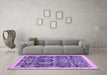 Machine Washable Oriental Purple Traditional Area Rugs in a Living Room, wshabs2779pur