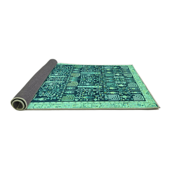 Sideview of Oriental Turquoise Traditional Rug, abs2779turq