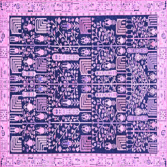 Square Oriental Purple Traditional Rug, abs2779pur