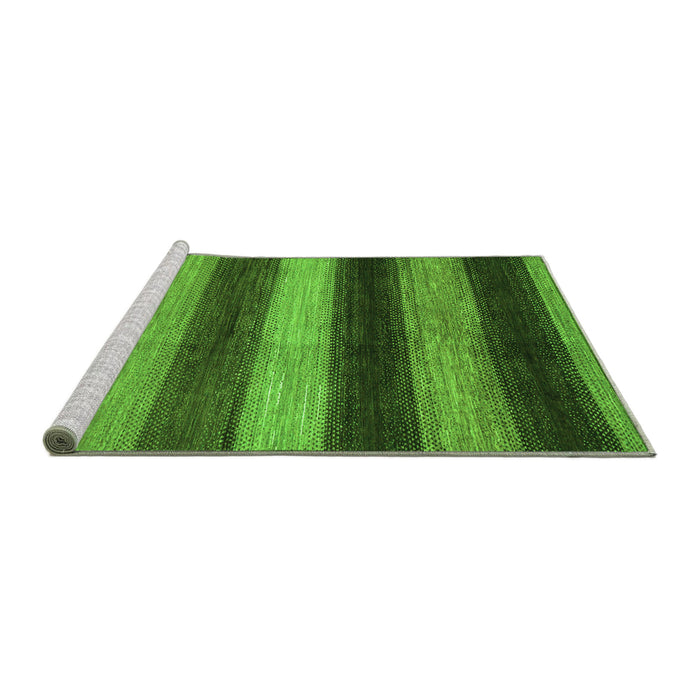 Sideview of Machine Washable Oriental Green Modern Area Rugs, wshabs277grn