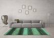 Machine Washable Oriental Turquoise Modern Area Rugs in a Living Room,, wshabs277turq