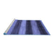 Sideview of Machine Washable Oriental Blue Modern Rug, wshabs277blu