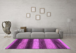 Machine Washable Oriental Purple Modern Area Rugs in a Living Room, wshabs277pur