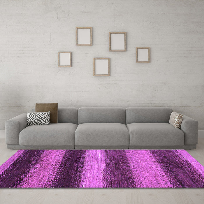 Machine Washable Oriental Purple Modern Area Rugs in a Living Room, wshabs277pur
