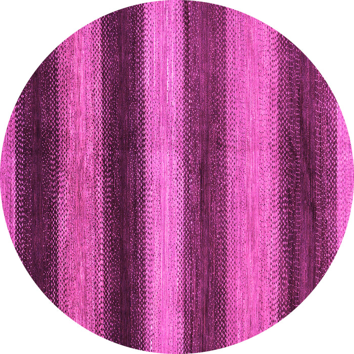 Round Machine Washable Oriental Pink Modern Rug, wshabs277pnk