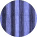 Round Oriental Blue Modern Rug, abs277blu