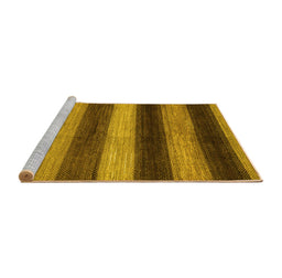 Sideview of Machine Washable Oriental Yellow Modern Rug, wshabs277yw
