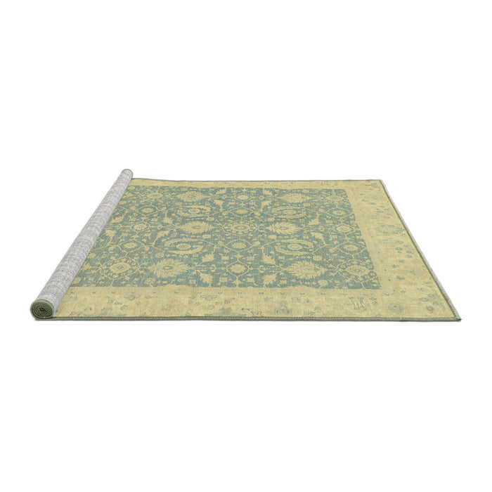 Sideview of Machine Washable Abstract Brown Gold Rug, wshabs2780