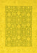 Machine Washable Oriental Yellow Traditional Rug, wshabs2780yw