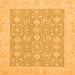 Square Oriental Orange Traditional Rug, abs2780org