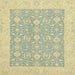 Square Abstract Brown Gold Oriental Rug, abs2780