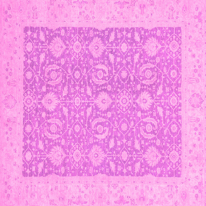 Square Machine Washable Oriental Pink Traditional Rug, wshabs2780pnk