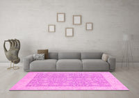 Machine Washable Oriental Pink Traditional Rug, wshabs2780pnk